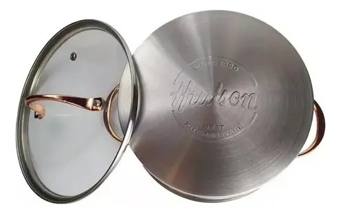 Set 3 Ollas Cacerolas Hudson Acero Inox Golden Inducción 