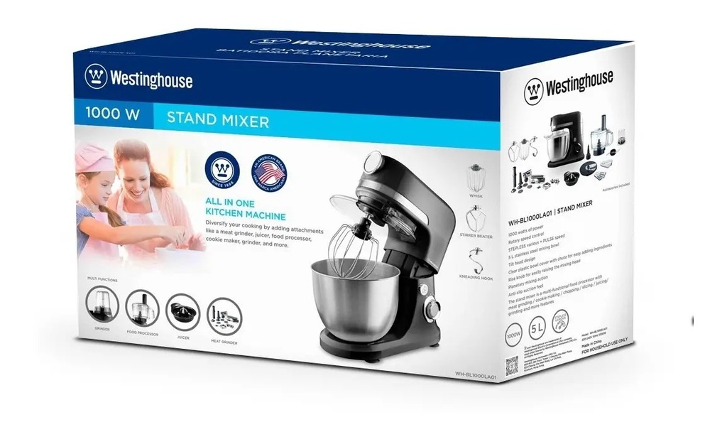 Batidora Planetaria Westinghouse Wh-pl1000la01 Multifunción Color Negro