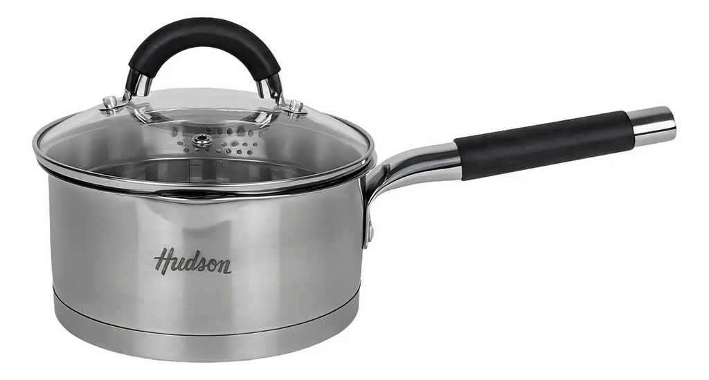 Juego 3 Ollas Acero Inoxidable Triple Fondo - Hudson 6 Pzas Color Plateado