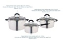 Juego 3 Ollas Acero Inoxidable Triple Fondo - Hudson 6 Pzas Color Plateado