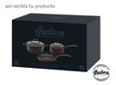 Set Olla Cacerola Sartén Hudson Tbk01 Total Black Inducción 5 Pzs Color Negro