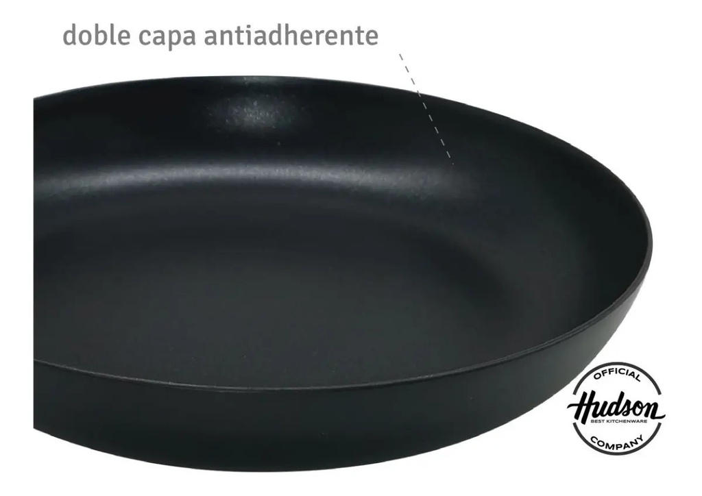 Set Olla Cacerola Sartén Hudson Tbk01 Total Black Inducción 5 Pzs Color Negro