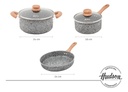 Juego Ollas Hudson Cerámica Antiadherente Aluminio - Forjado Gris