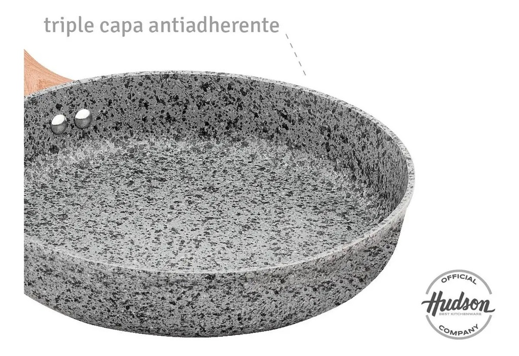 Juego Ollas Hudson Cerámica Antiadherente Aluminio - Forjado Gris
