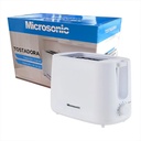 Tostadora Eléctrica Microsonic 800w 2 Panes Rebanadas Color Blanco