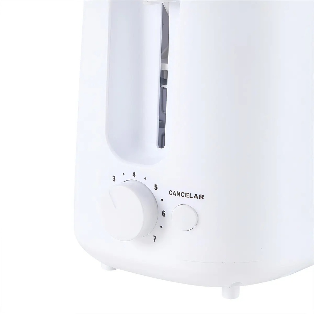 Tostadora Eléctrica Microsonic 800w 2 Panes Rebanadas Color Blanco