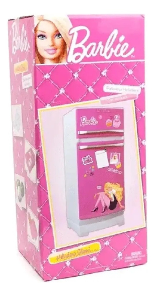 Heladera Glam Barbie Con Accesorios 60cm - Color Rosa