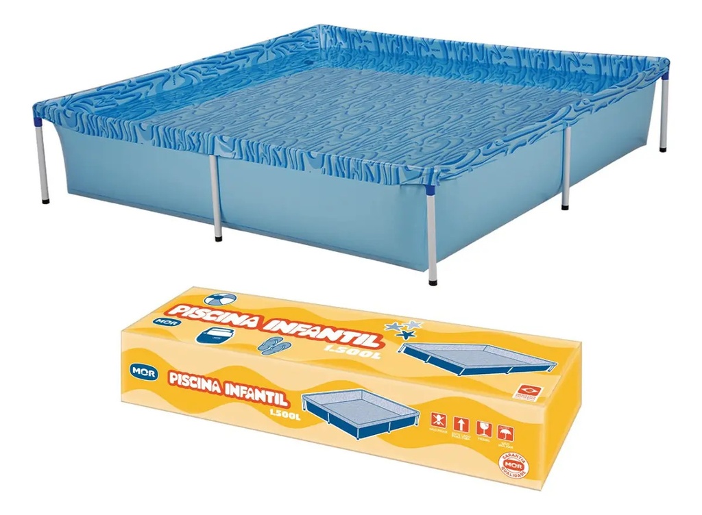 Pileta Estructural Cuadrada Mor 001003 Con Capacidad De 1500 Litros 1.89x 1.89 M Azul Azul