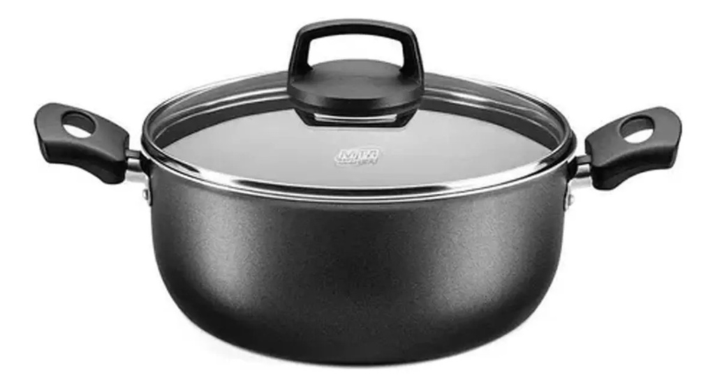 Batería Cocina Olla Cacerola Aluminio Antiadherente Safira 7p Mta Color Grafito