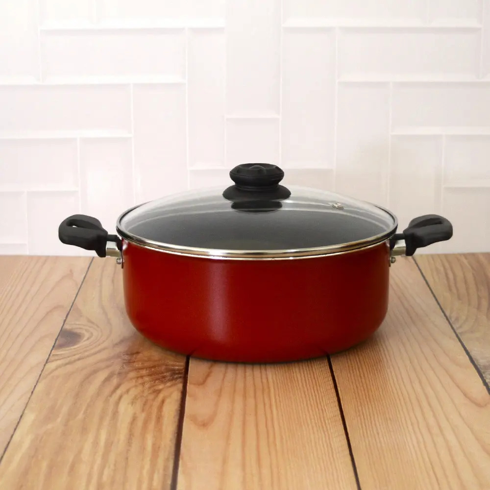 Set De Cocina Ollas + Sartén Antiadherente 4 Ps Piamonte Rojo