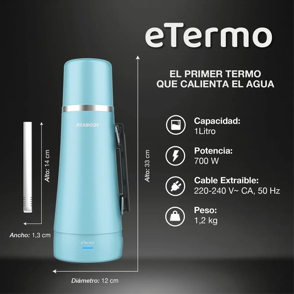Termo Electrico Que Calienta El Agua Peabody Pe-eta1001c 1 Litro Color Celeste