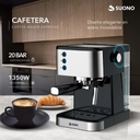 Cafetera Express Suono Snpe-2006 1.5 L Acero Inoxidable 20 B Negro/plateado