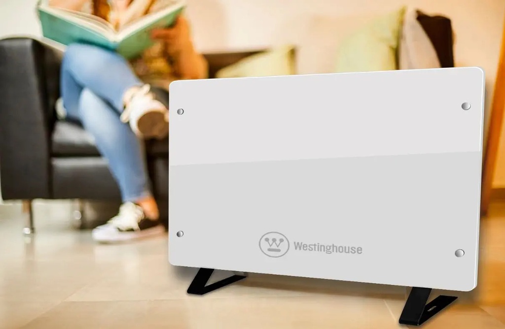 Vitrocalefactor Westinghouse 2000w Estufa De Vidrio Templado Color Blanco