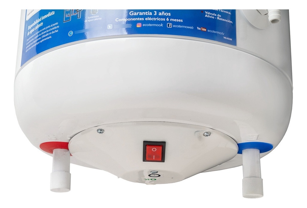 Termotanque Electrico Ecotermo 20 Litros Conexion Inferior Blanco