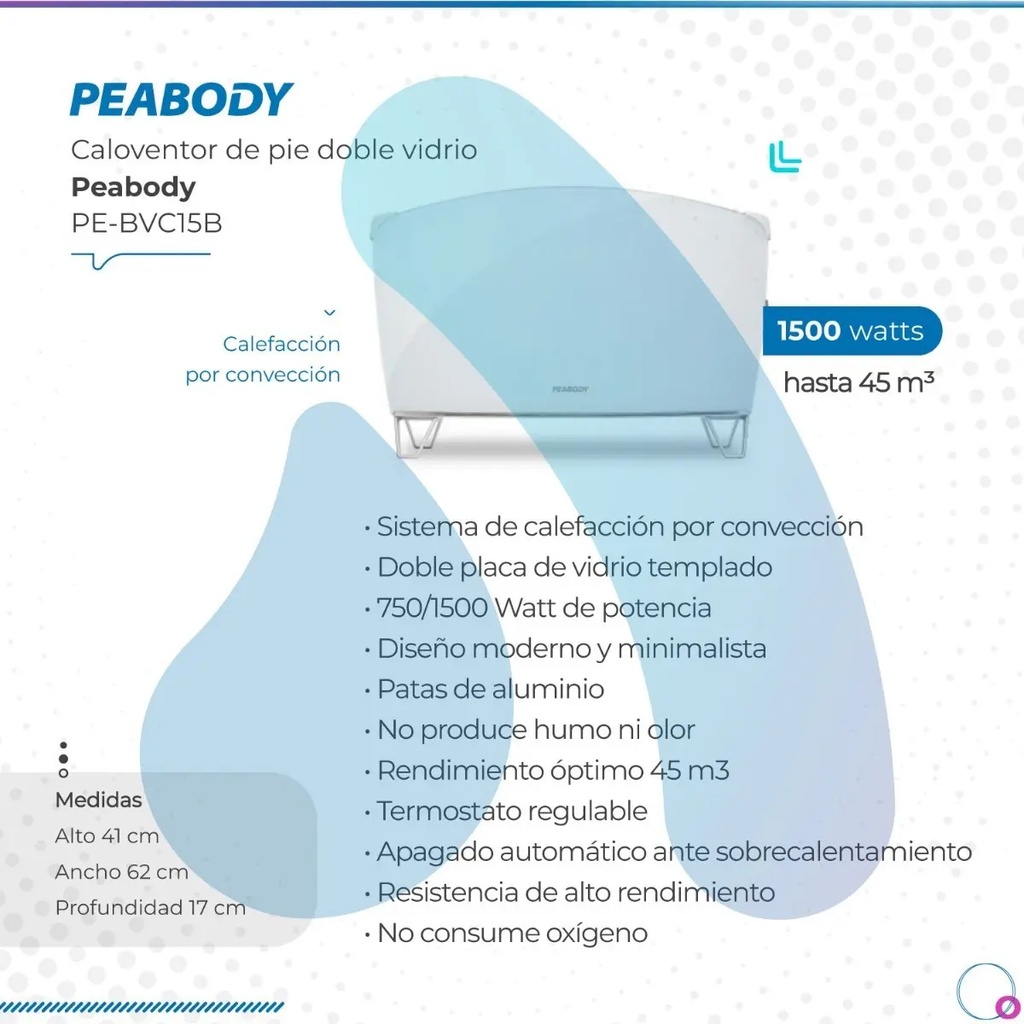 Vitroconvector Peabody Pe-bvc15b 1500w Blanco P1 Blanco