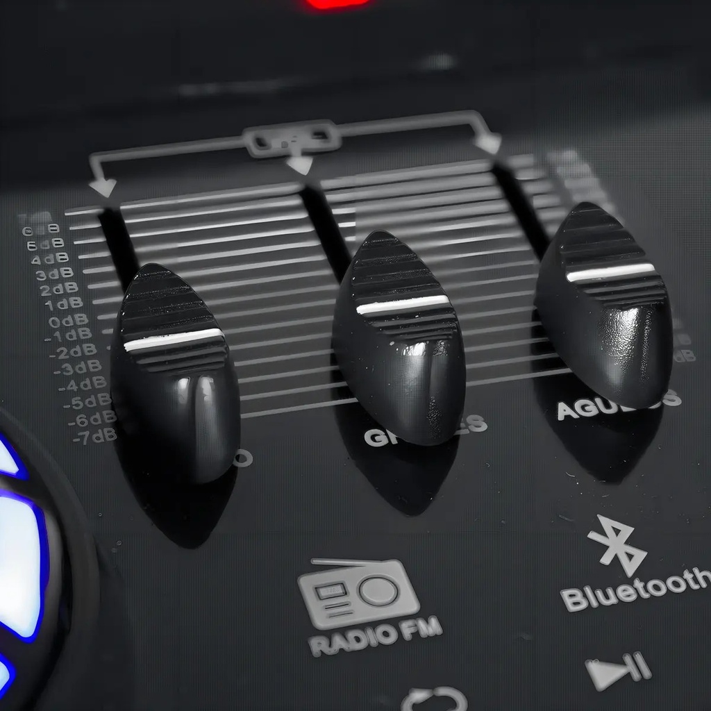 Parlante Crown Mustang Djs-1002bt Portátil Con Bluetooth Negro