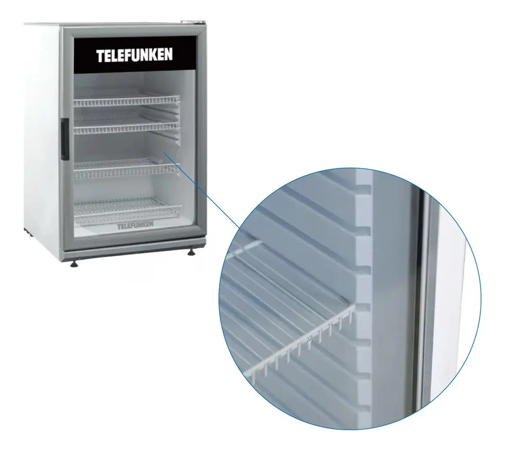 Heladera Exhibidora Telefunken 150l Premium Color Blanco