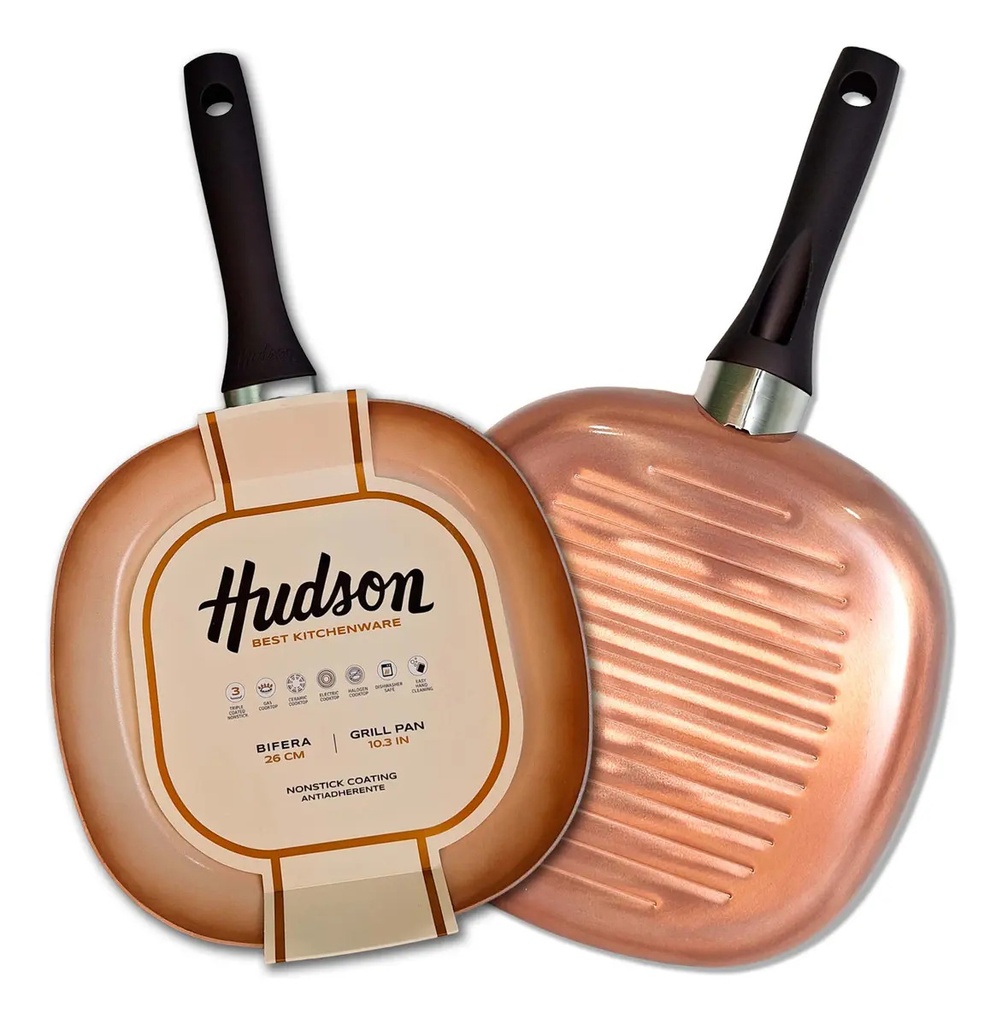 Bifera Ceramica 26 Cm Antiadherente Ceramico Hudson Cobre