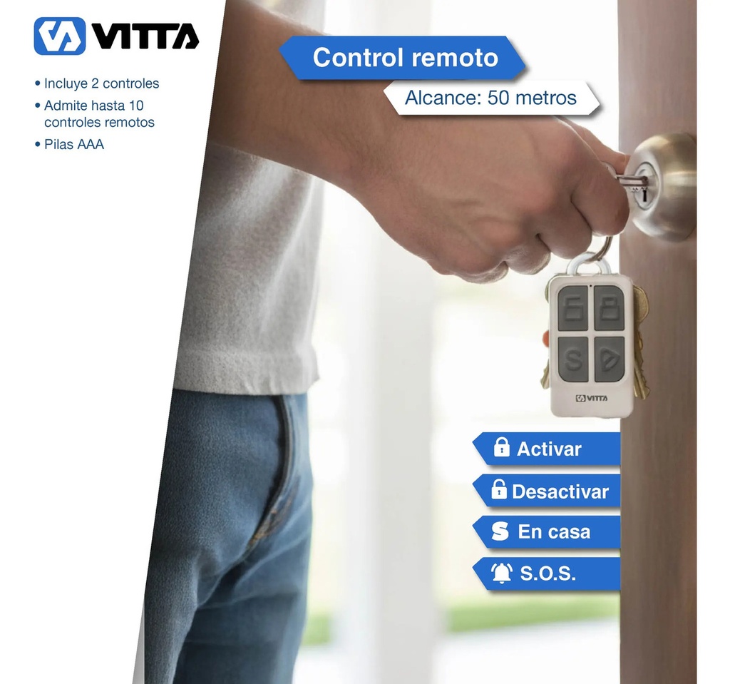 Kit De Alarma Domiciliaria Vitta Celular Wifi Vit-alam001 Blanco