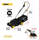 Cortadora Césped Konan 1600w 1hp Con Bolsa Recolectora 38 Cm Negro