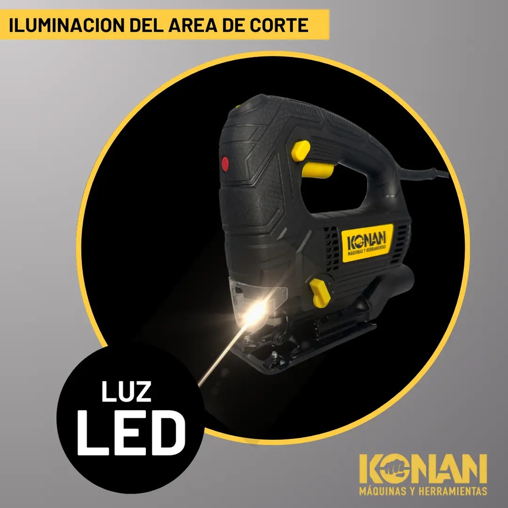 Caladora De Mano Konan 750w Luz Led Sierra Velocidad Variable