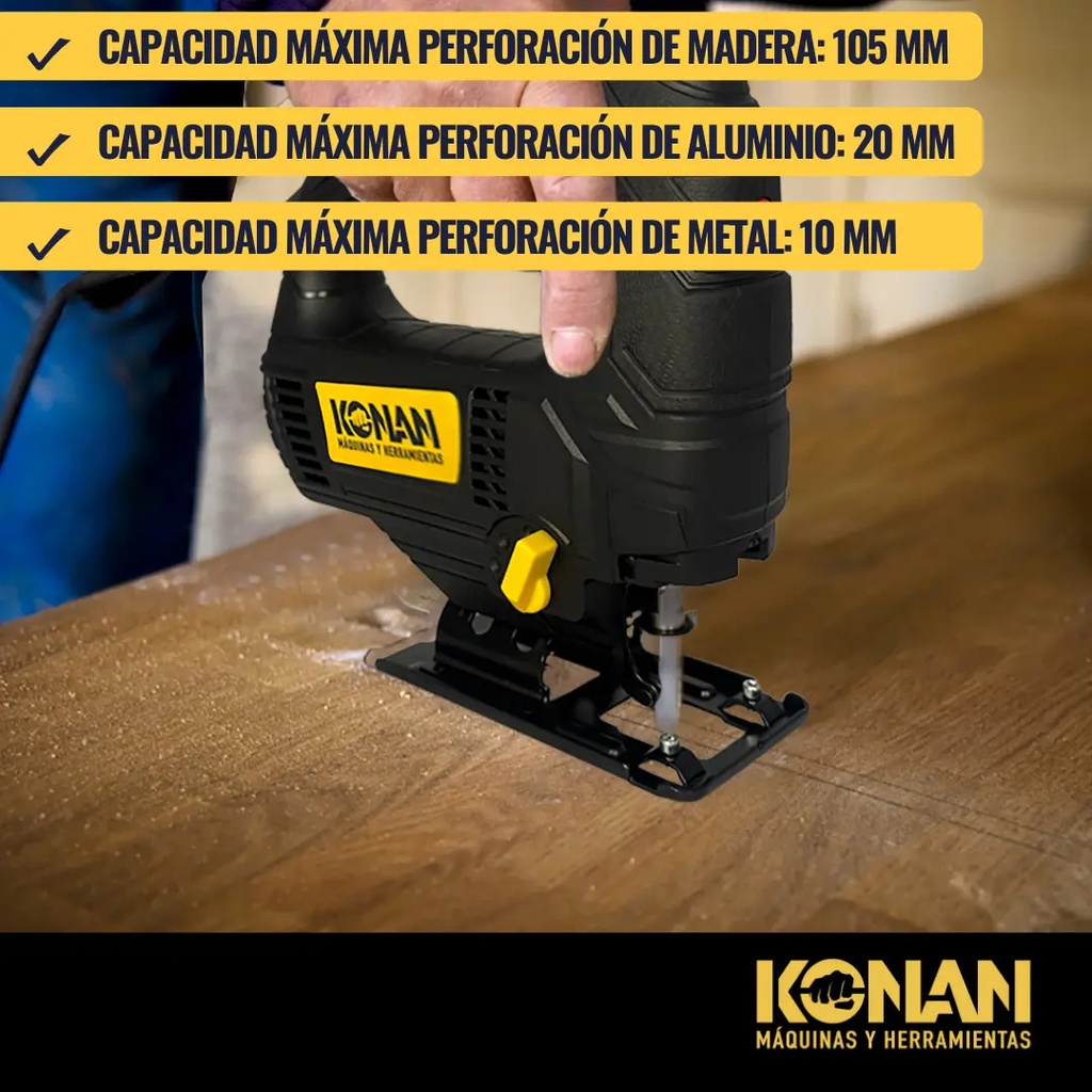 Caladora De Mano Konan 750w Luz Led Sierra Velocidad Variable