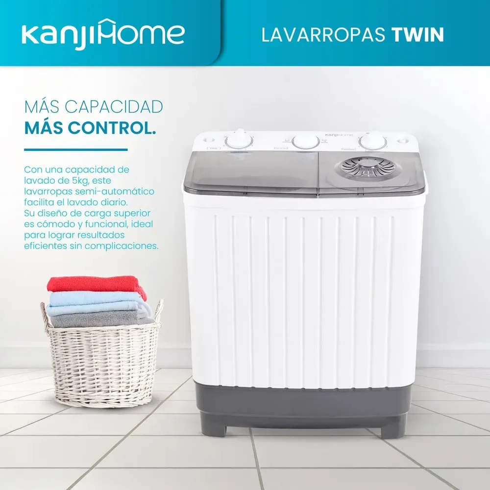 Lavarropas Semi Automático Kanji Xpb55-655s Carga Superior 5 Kg 220 V Color Blanco