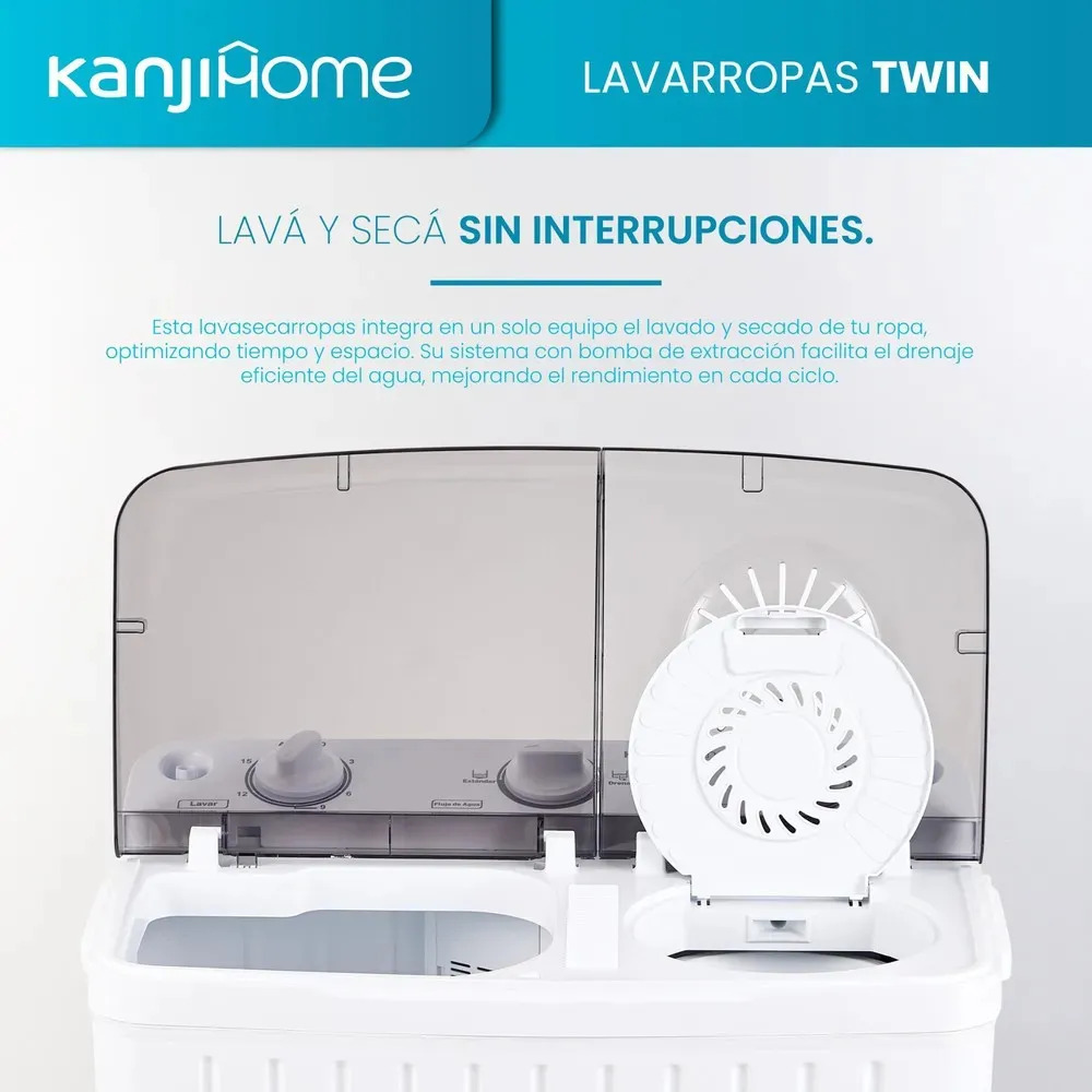Lavarropas Semi Automático Kanji Xpb55-655s Carga Superior 5 Kg 220 V Color Blanco