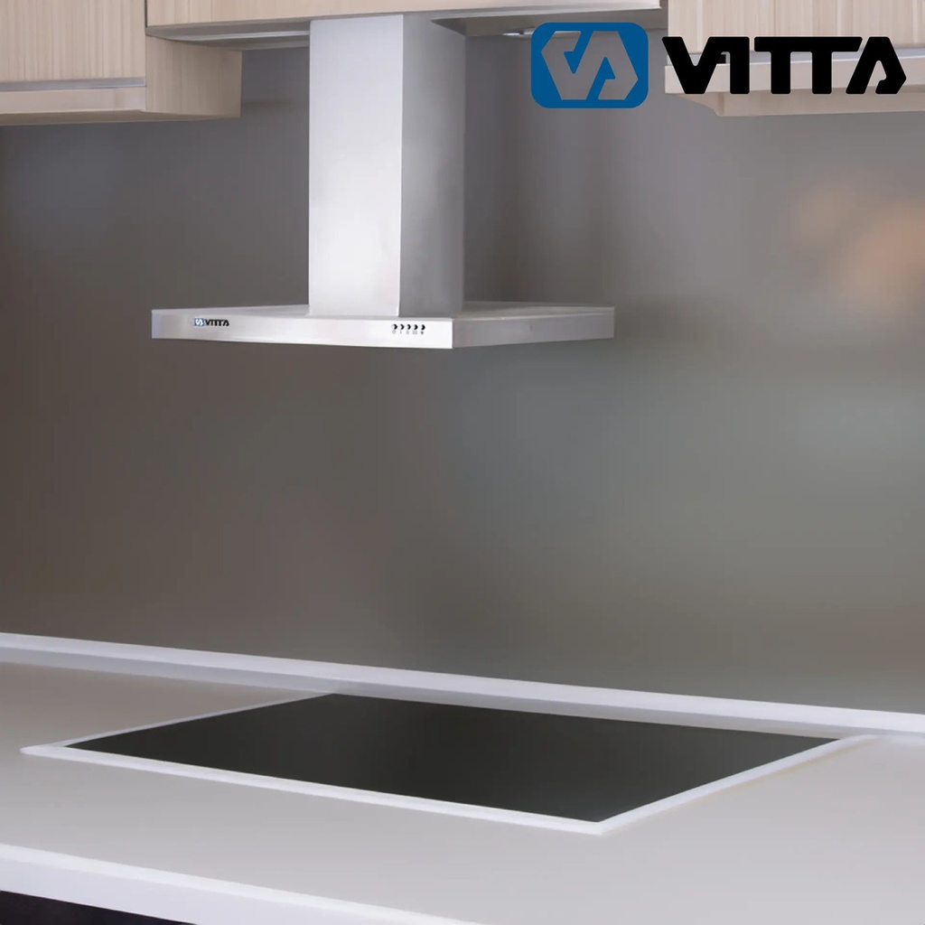 Extractor Campana Isla Slim Vitta S/salida 90x60 Cm Acero Plateado