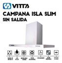 Campana Isla Slim De Cocina 3vel Vitta 60x60 Cm Acero Plateado