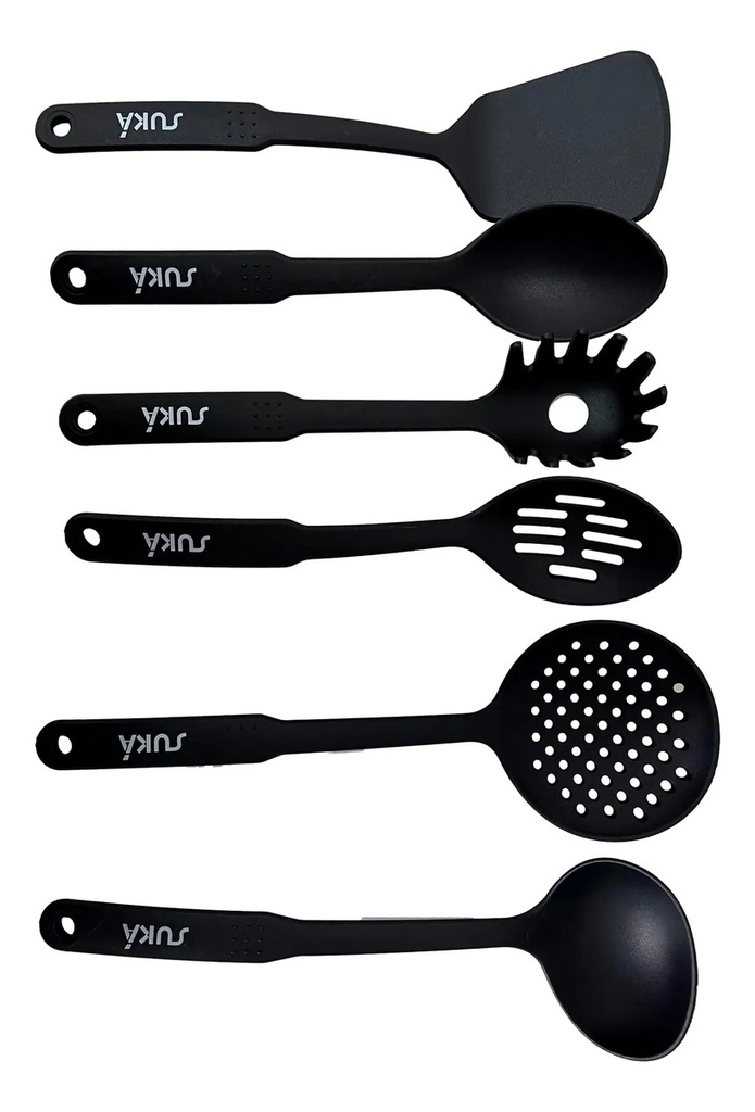 Set De Utensillos Cocina Suka 7 Piezas Negro