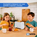 Tostadoras Electricas 2 Panes Vitta 6 Niveles 800w Blanca Blanco