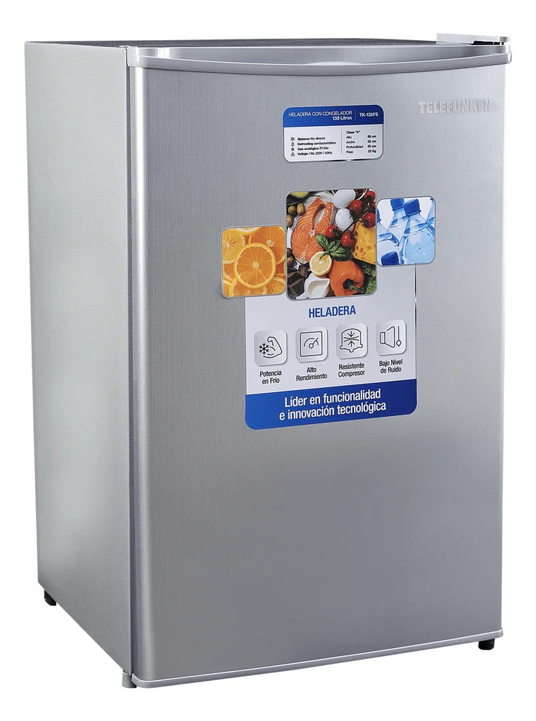 Heladera Con Congelador Telefunken 138lts Color Gris