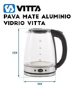Pava Eléctrica Vitta Corte Mate Vidrio Aluminio 2l 1500w