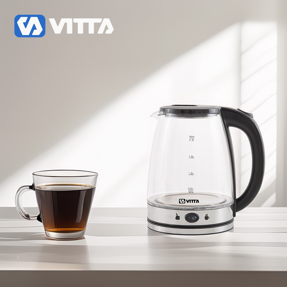 Pava Eléctrica Vitta Corte Mate Vidrio Aluminio 2l 1500w