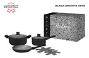 Set Olla Cacerola Sarten Hudson Granito 7 Pzs Antihaderente Granito Negro