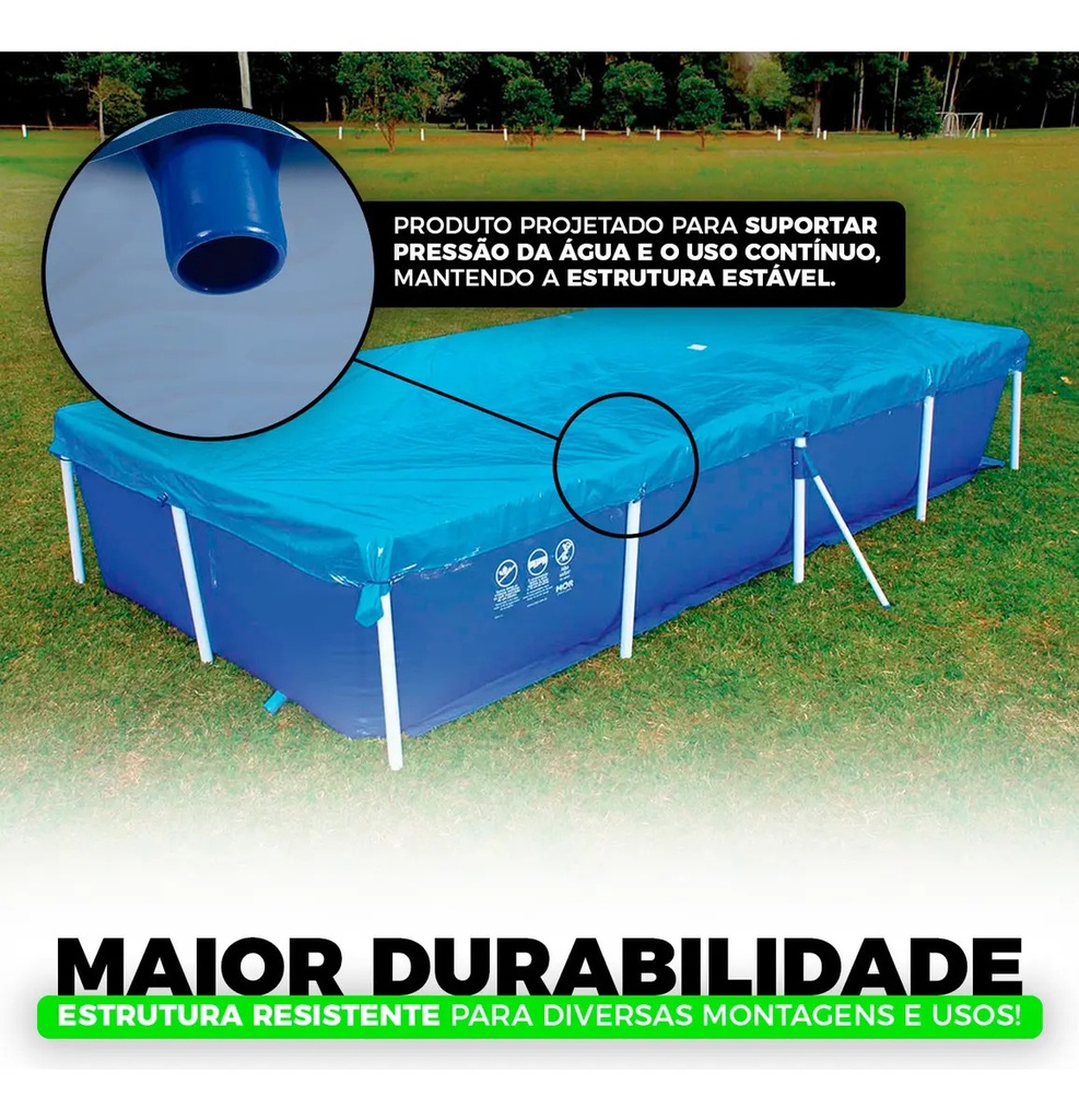 Pileta Lona Estructural Rectangular 3000 Lts Mor Azul Liso