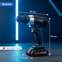 Taladro Atornillador Inalambrico Kanji Tools 21v Kit-at211pb Negro