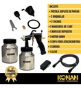 Máquina De Pintar Konan 800w Hvlp Turbina Directa Doble Tacho
