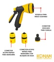 Pistola De Riego Con 3 Accesorios 1/2 Konan 8 Opciones