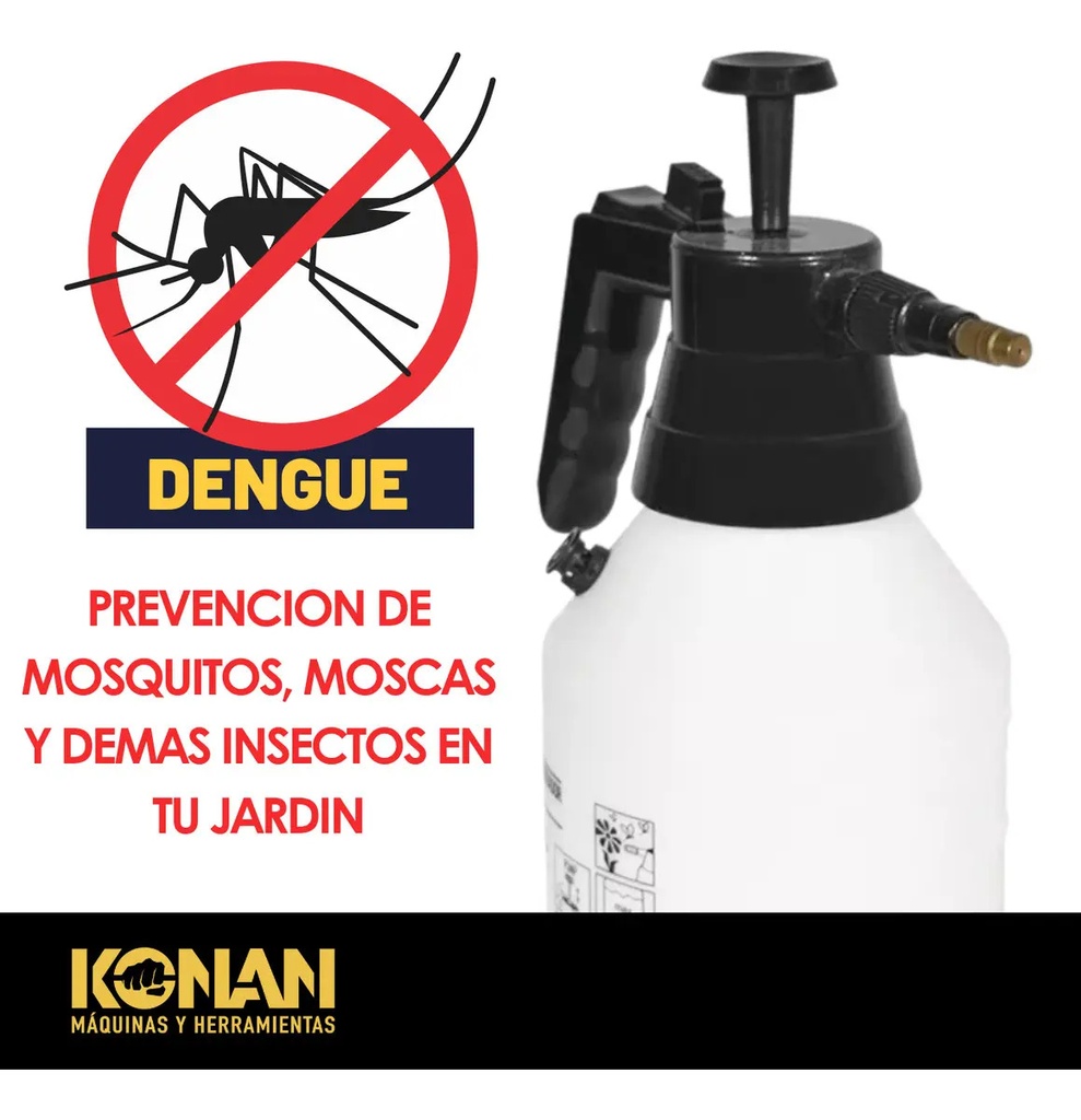 Pulverizador Manual Konan 1.5l Boquilla Ajustable Jardín Limpieza Blanco