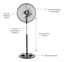 Ventilador De Pie Liliana Vpm2016 20  Aspas Metálicas 220v 50.8 Cm Negro Plateado Metal 3