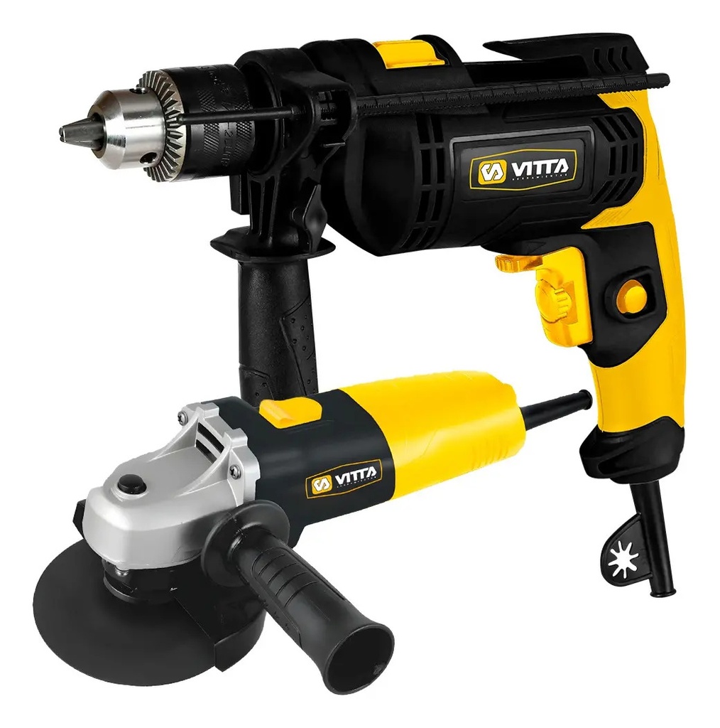 Combo Kit Vitta Taladro 13mm 750w + Amoladora 115mm 720w