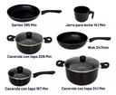 Bateria De Cocina 9 Piezas Vitta Set Ollas Sarten Wok Teflon - Negro