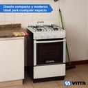 Cocina Vitta Multigas 52 Cm Puerta Y Respaldar De Vidrio