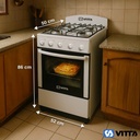 Cocina Vitta Multigas 52 Cm Puerta Y Respaldar De Vidrio