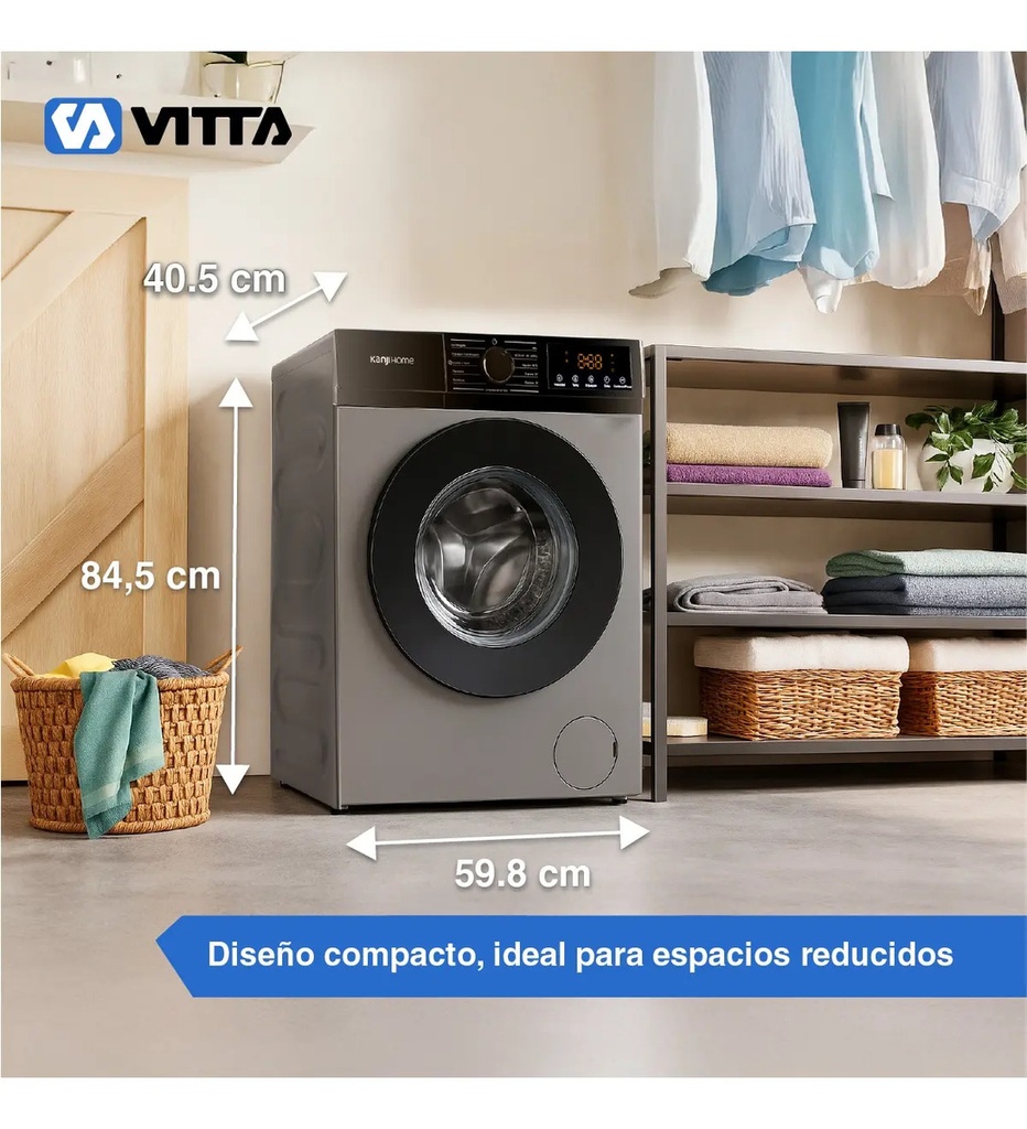 Lavarropas Vitta Inverter 6kg Silver 1200 Rpm Vit-wmcfwt Blanco