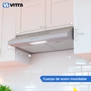 Extractor Purificador De Cocina 2 En 1 60cm Vitta Acero Inox Acero Inoxidable