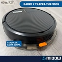 Aspiradora Robot Midow Wifi Smart Trapeador 3 Modos Limpieza Negro