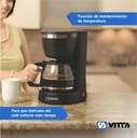 Cafetera De Filtro Semi-auto Vitta 6 Tazas Caf-cm08000t001 Negro